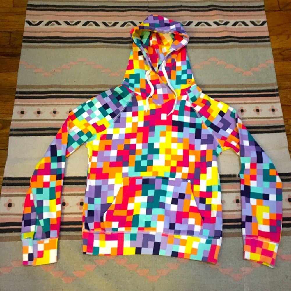 H&M size 6 pixelated colorful hoodie GUC